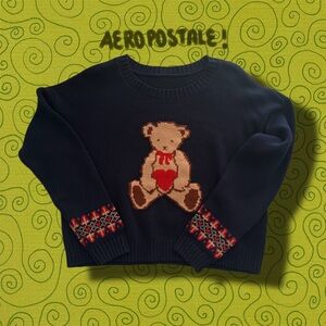 aeropostale navy teddy bear knit sweater!